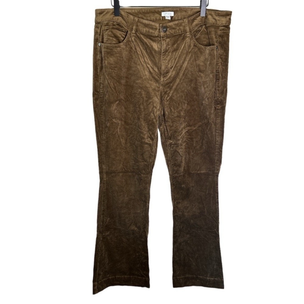 J. Jill Corduroy Brown Flare Style Women's Pants Size 14 Tall - Picture 1 of 9
